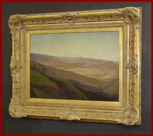 Impressionist Landscape Oil on Canvas  By Mary Beth Williams in an Exceptional Vintage Frame. Listed
